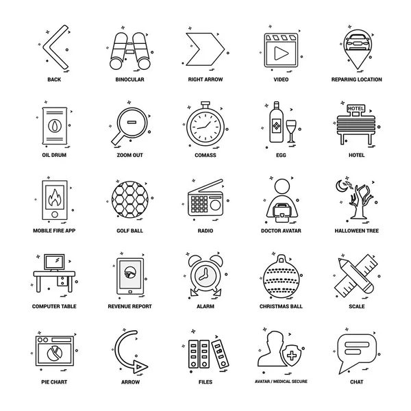 25 iş kavramı Mix satır Icon set