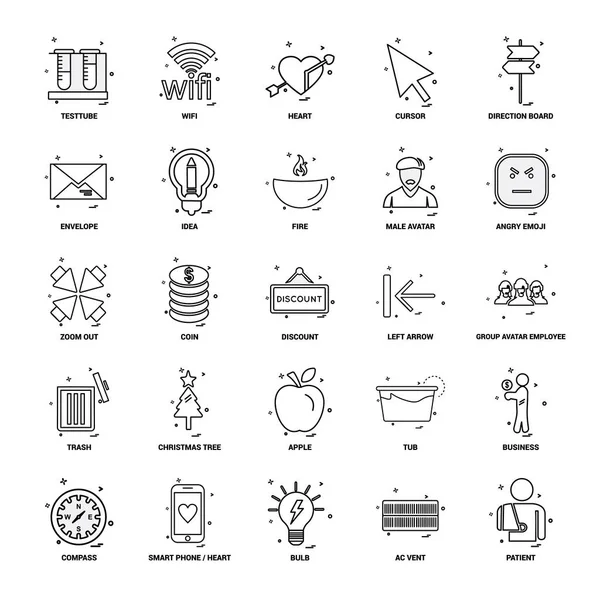 Conjunto Iconos Línea Mezcla Concepto Negocio — Archivo Imágenes Vectoriales