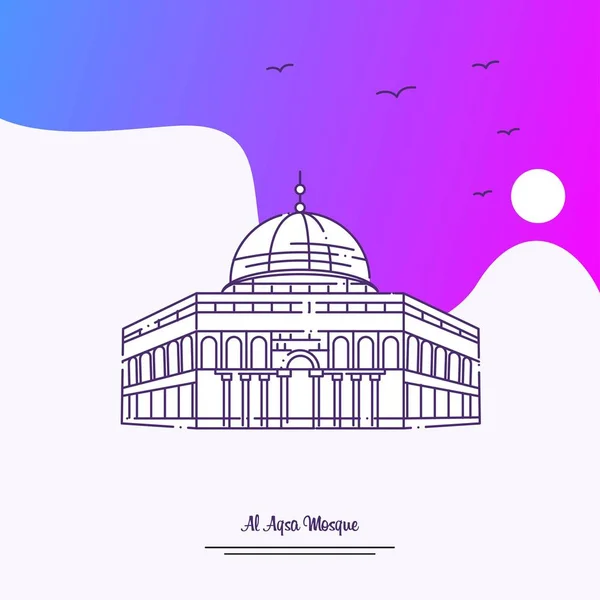 Illustration Der Skyline Der Aksa Moschee — Stockvektor