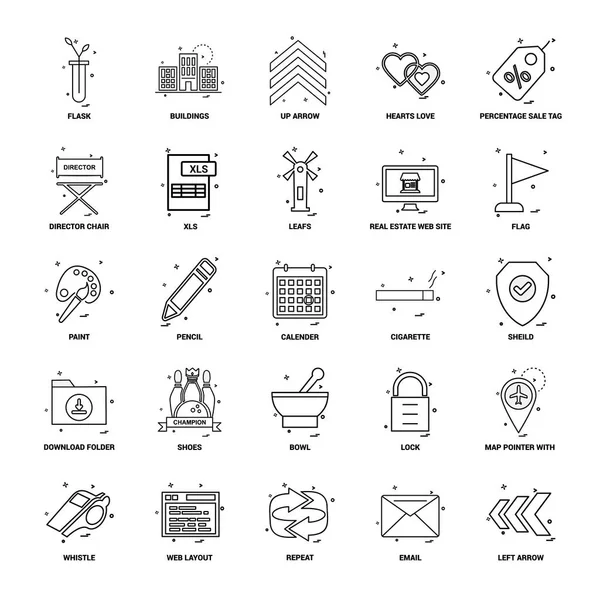 Business Koncepce Mix Linie Icon Set — Stockový vektor