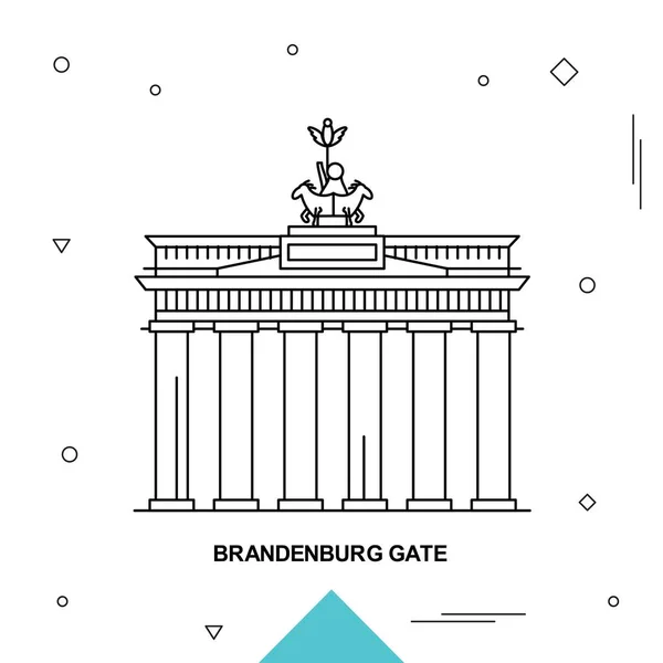 Brama Brandenburska Ilustracja Wektorowa — Wektor stockowy