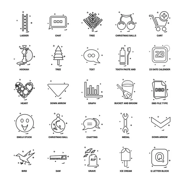 Business Concept Mix Lijn Icon Set — Stockvector