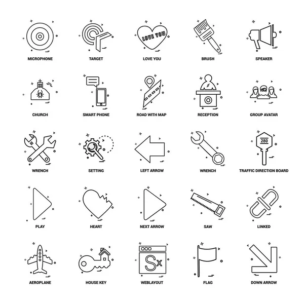 Business Concept Mix Lijn Icon Set — Stockvector