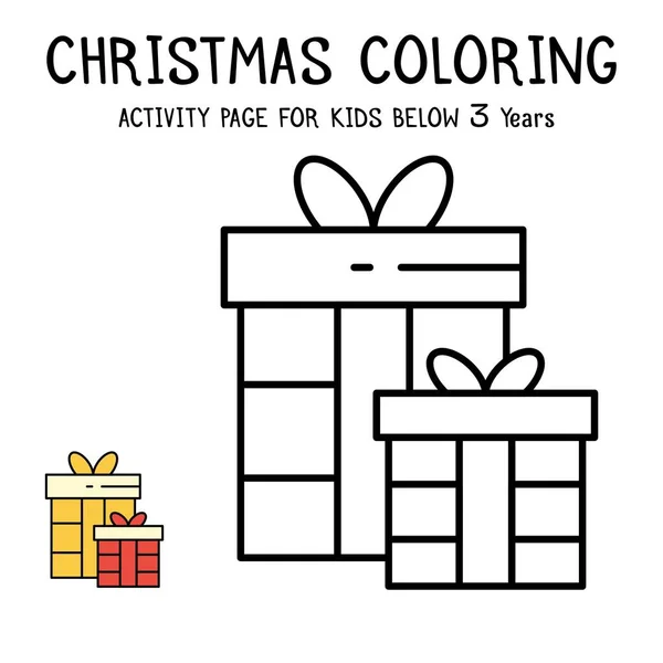 Libro Actvity Para Colorear Navidad Para Niños Menores Años — Vector de stock