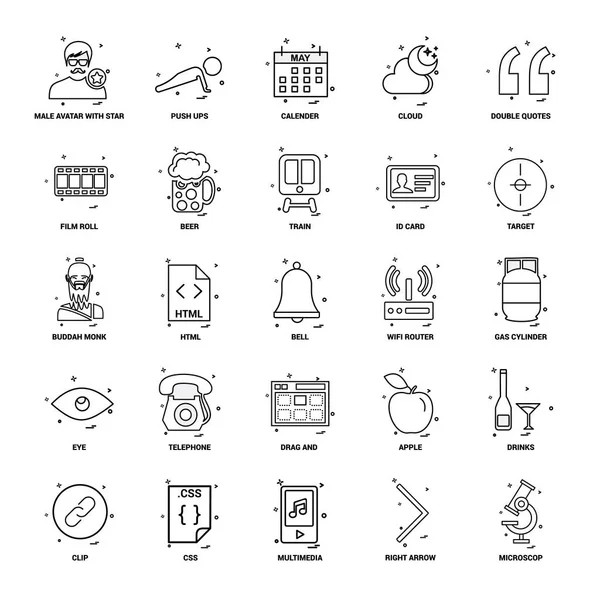 Conjunto Iconos Línea Mezcla Concepto Negocio — Archivo Imágenes Vectoriales