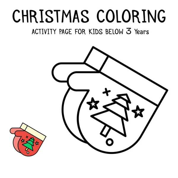 Libro Actvity Para Colorear Navidad Para Niños Menores Años — Vector de stock