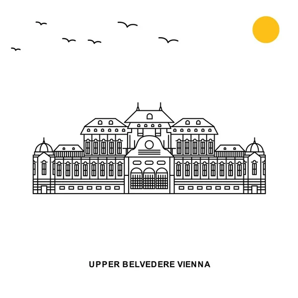 Upper Belvedere Vienna Monumento World Travel Natural Ilustração Fundo Estilo — Vetor de Stock