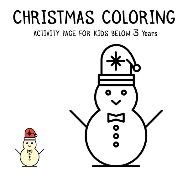 Libro Actvity Para Colorear Navidad Para Niños Menores Años — Vector de stock