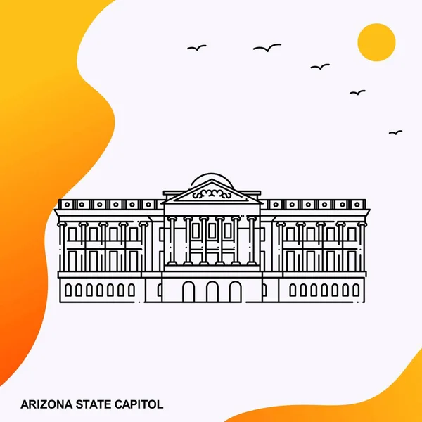Travel Arizona State Capitol Poster Template — Stock Vector