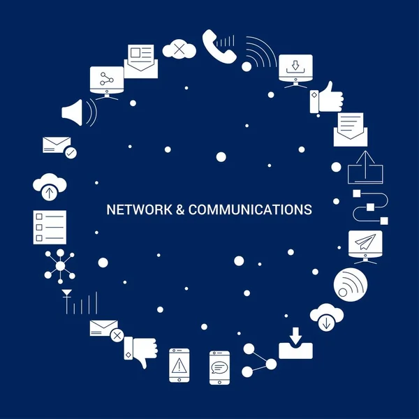 创意网络和通信图标 — 图库矢量图片
