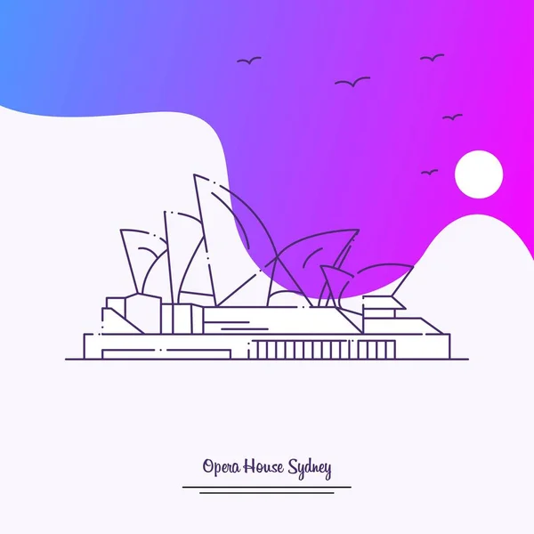 旅游歌剧院海报模板 紫色创意背景 — 图库矢量图片