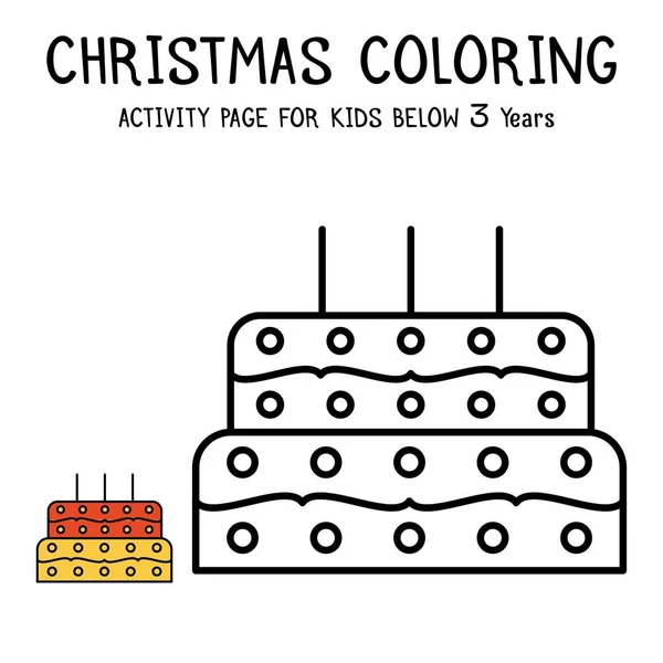 Libro Actvity Para Colorear Navidad Para Niños Menores Años — Vector de stock