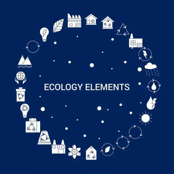 Elementi Ecologia Creativa Icona Sfondo — Vettoriale Stock