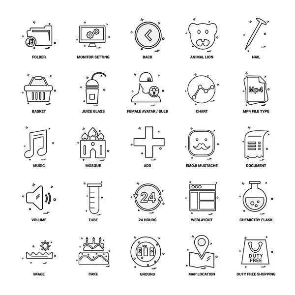 Conjunto Iconos Línea Mezcla Concepto Negocio — Archivo Imágenes Vectoriales