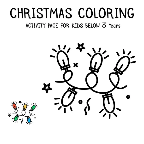 Libro Actvity Para Colorear Navidad Para Niños Menores Años — Vector de stock