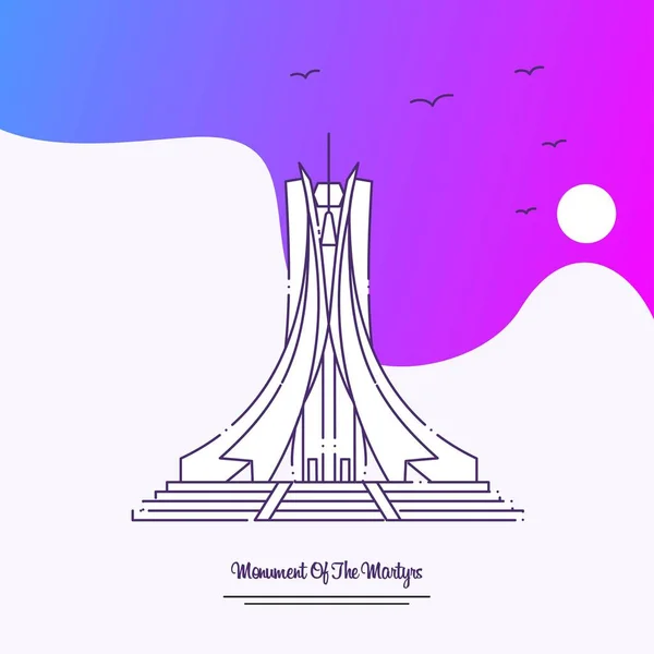 Şehit Poster Şablonu Anıtı Seyahat Mor Yaratıcı Arka Plan — Stok Vektör