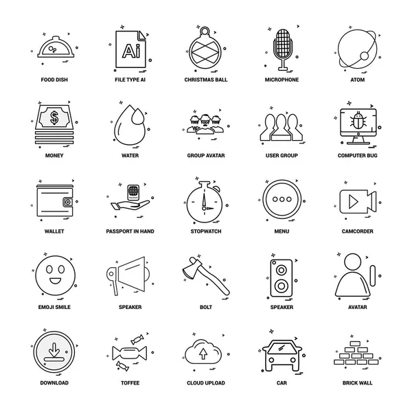 Business Concept Mix Lijn Icon Set — Stockvector