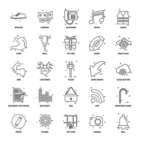 Business Concept Mix Lijn Icon Set — Stockvector