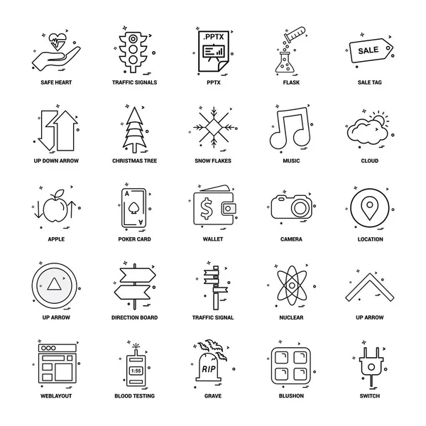 Business Concept Mix Lijn Icon Set — Stockvector