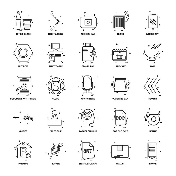 Conjunto Iconos Línea Mezcla Concepto Negocio — Archivo Imágenes Vectoriales