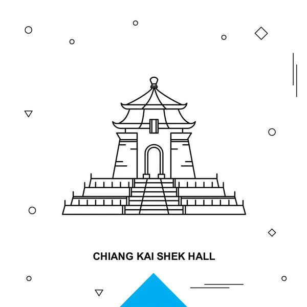 Chiang Kai Shek Hall Ilustrasi Vektor - Stok Vektor