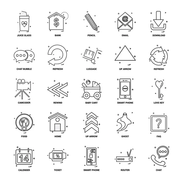 Business Concept Mix Lijn Icon Set — Stockvector