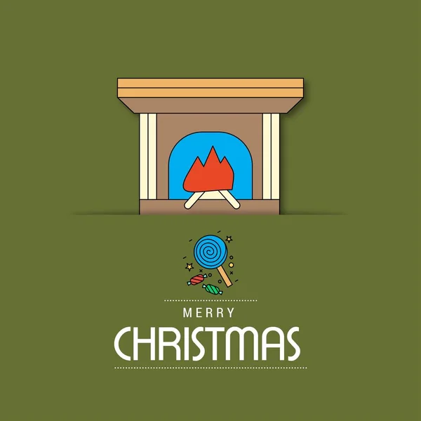 Weihnachtsgrußkarte Mit Typografie Und Grünem Hintergrund — Stockvektor