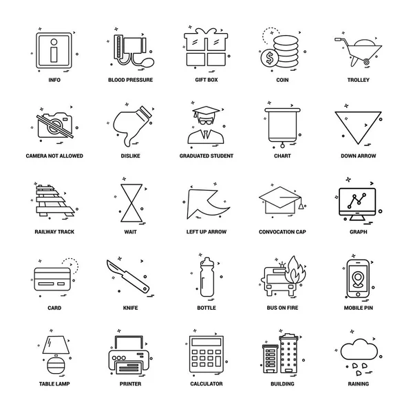 Business Concept Mix Lijn Icon Set — Stockvector