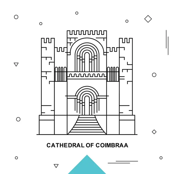 Cattedrale Coimbraa Illustrazione Vettoriale — Vettoriale Stock