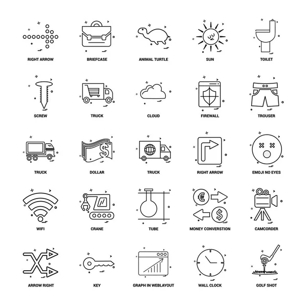 Geschäftskonzept Mix Line Icon Set — Stockvektor