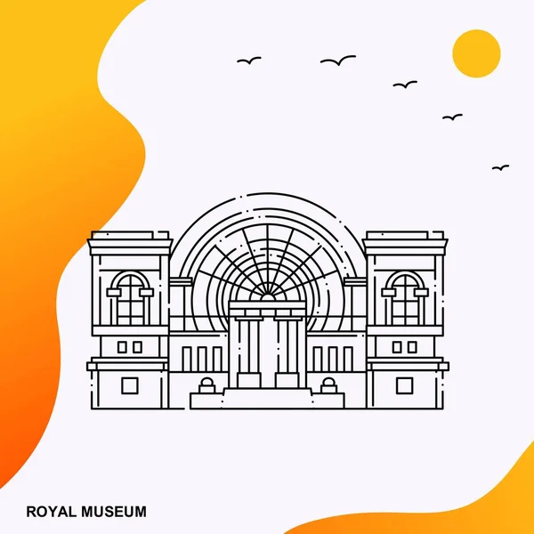 Plantilla Póster Viaje Royal Museum — Vector de stock