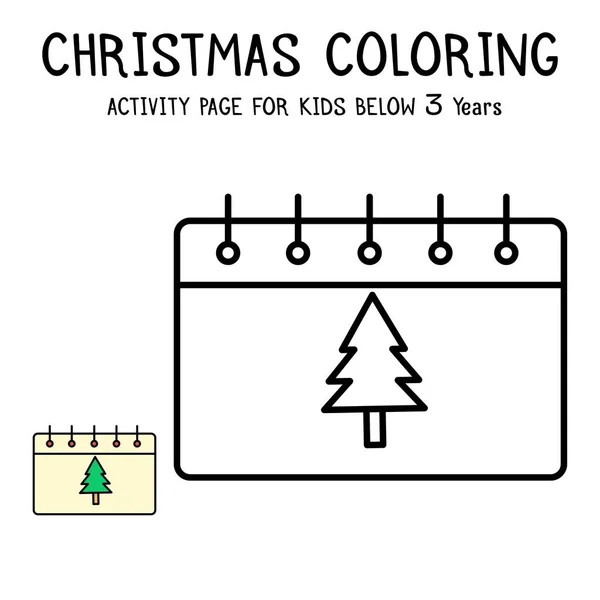 Libro Actvity Para Colorear Navidad Para Niños Menores Años — Vector de stock