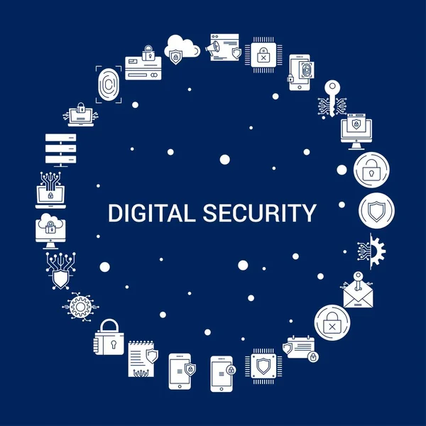 Creativo Icono Seguridad Digital Fondo — Archivo Imágenes Vectoriales