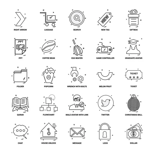 Conjunto Iconos Línea Mezcla Concepto Negocio — Archivo Imágenes Vectoriales