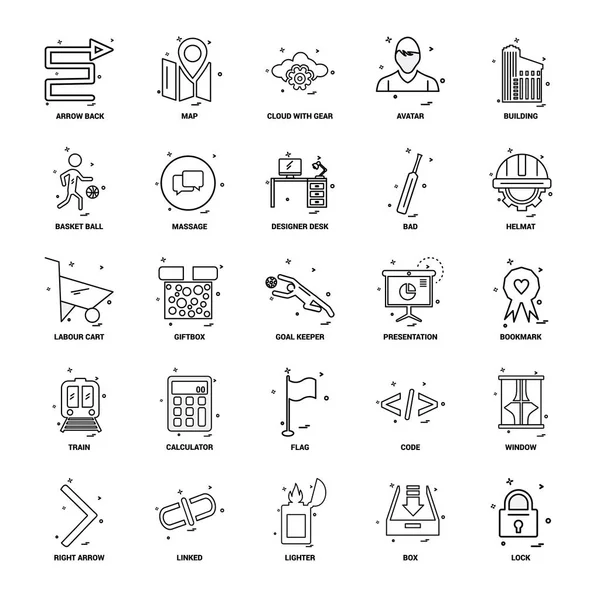 Business Concept Mix Lijn Icon Set — Stockvector