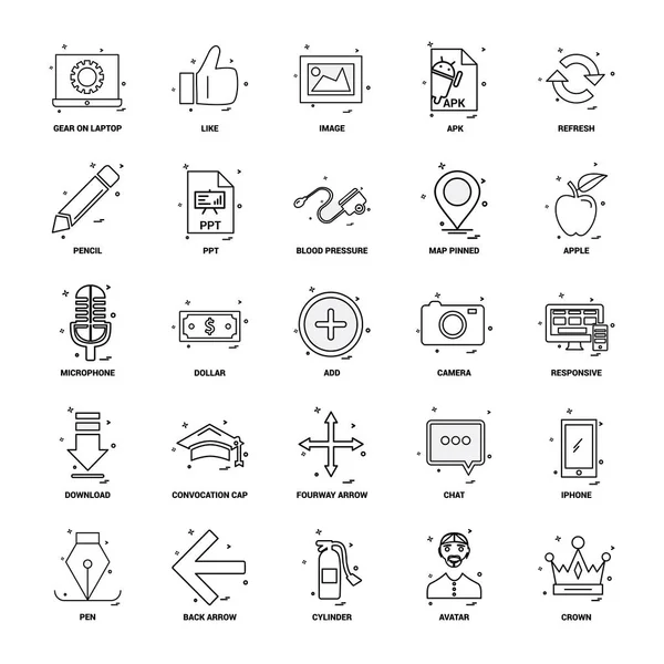 Business Koncepce Mix Linie Icon Set — Stockový vektor