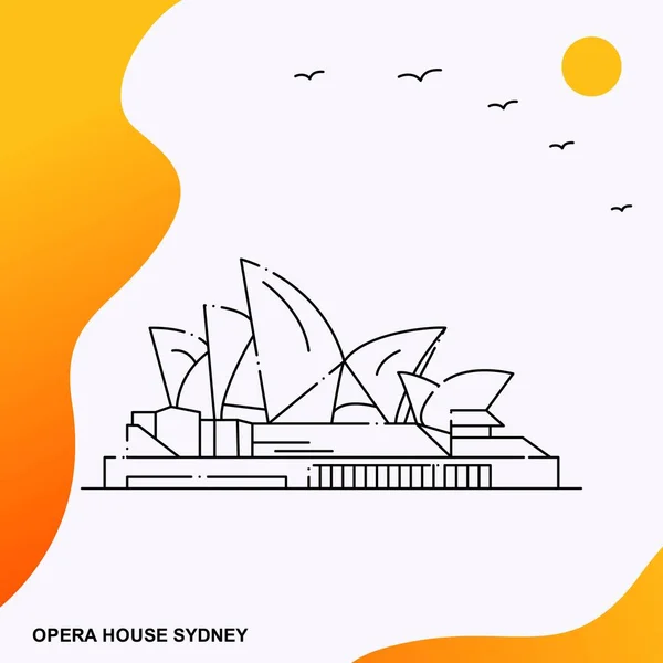 Plantilla Póster Viaje Opera House — Vector de stock