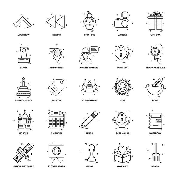 Conjunto Iconos Línea Mezcla Concepto Negocio — Vector de stock