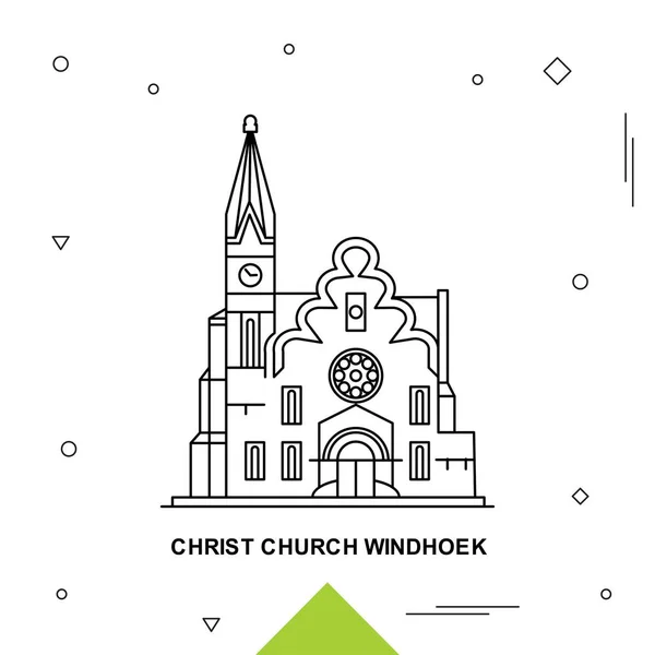 Christ Church Windhoek Vektör Çizim — Stok Vektör