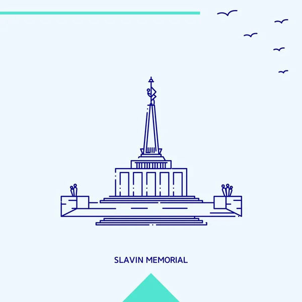 Slavin Memorial Skyline Vektor Illustration — Stockvektor