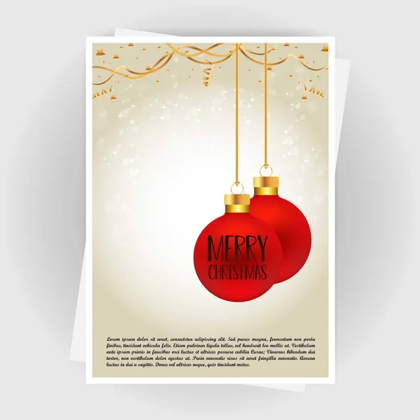 Carte Invitation Noël Avec Design Créatif Backgro Lumineux — Image vectorielle