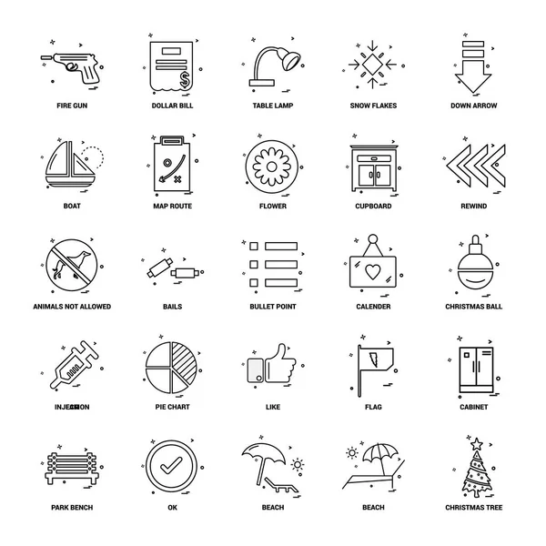 Conjunto Iconos Línea Mezcla Concepto Negocio — Vector de stock