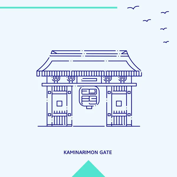 Kaminarimon Gate Skyline Vector Ilustración — Vector de stock