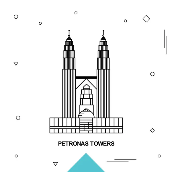 Petronas Towers Ilustração Vetorial — Vetor de Stock