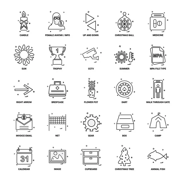 Business Concept Mix Line Conjunto Ícones —  Vetores de Stock