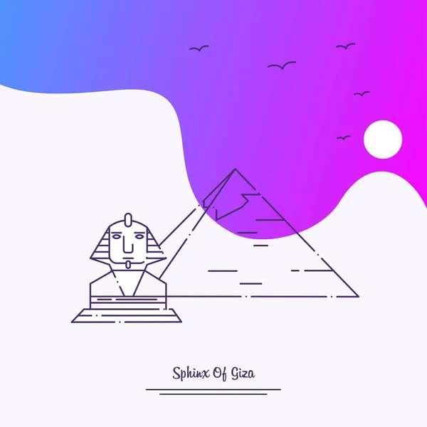 Sphinx Giza Skyline Vector Ilustración — Vector de stock
