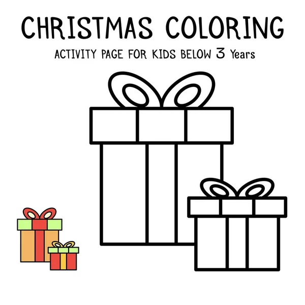 Libro Actvity Para Colorear Navidad Para Niños Menores Años — Vector de stock