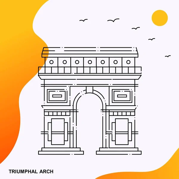 Modèle Affiche Triumphal Arch — Image vectorielle
