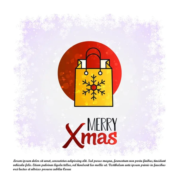 Frohe Weihnachten Karte Mit Kreativem Design Und Hellem Hintergrund — Stockvektor
