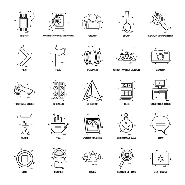 Business Concept Mix Lijn Icon Set — Stockvector